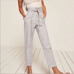 NWOT Reformation Fischer Striped High-Waisted Pants